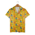 Cartoon Nautical Boat & Ship Wheel Hawaiian Shirt – Anchor & Bubble Design