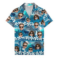 cruise ship silhouettes & plumeria hawaiian shirt