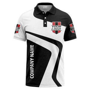 custom logo diagonal stripe corporate polo shirt for business uniforms