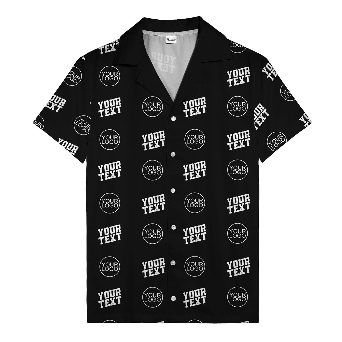 custom logo & text repeat pattern personalized hawaiian shirt