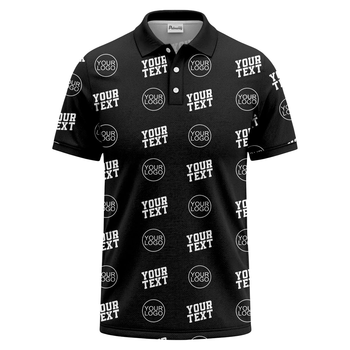 custom logo & text repeat pattern personalized polo shirt
