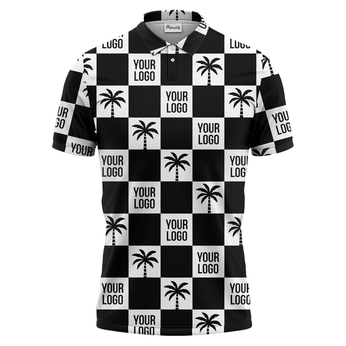 checkered palm tree polo shirt custom polo shirt