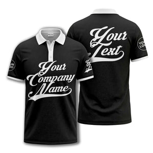 custom script logo corporate casual polo shirt for men