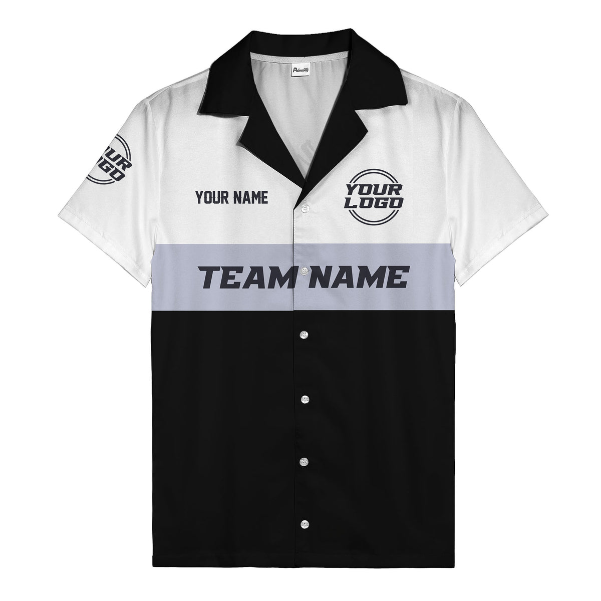 custom team logo & name bowling hawaiian shirt