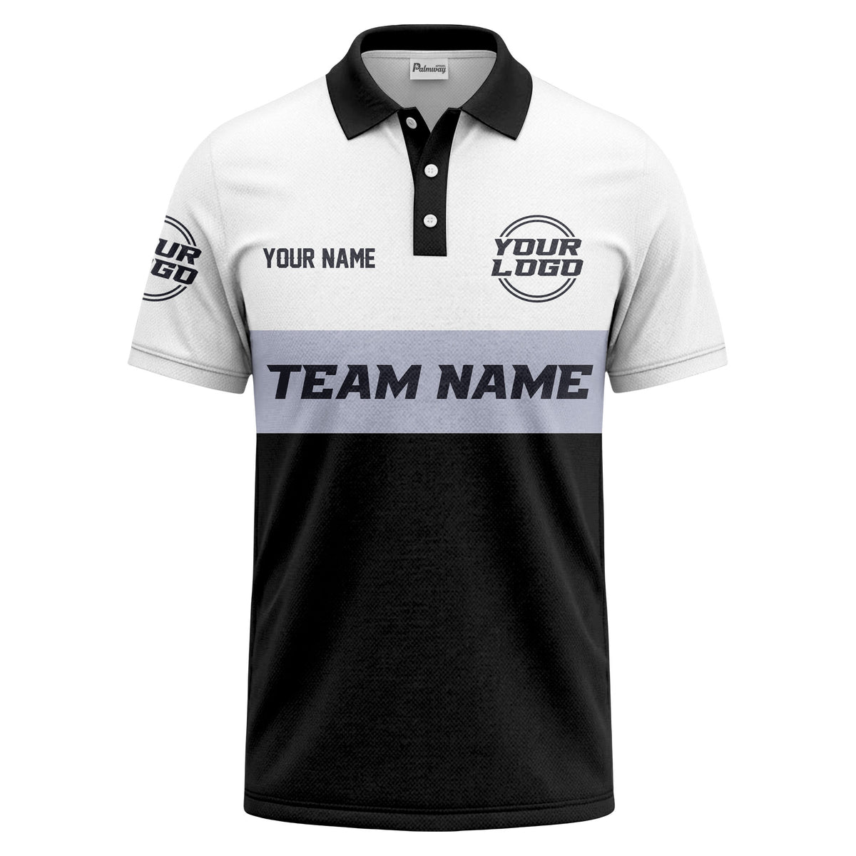 custom team name logo horizontal stripe polo shirt for men