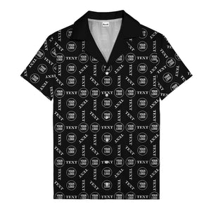 custom text & logo repeat pattern hawaiian shirt