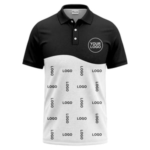 customizable monochrome logo repeat graphic polo shirt for professionals