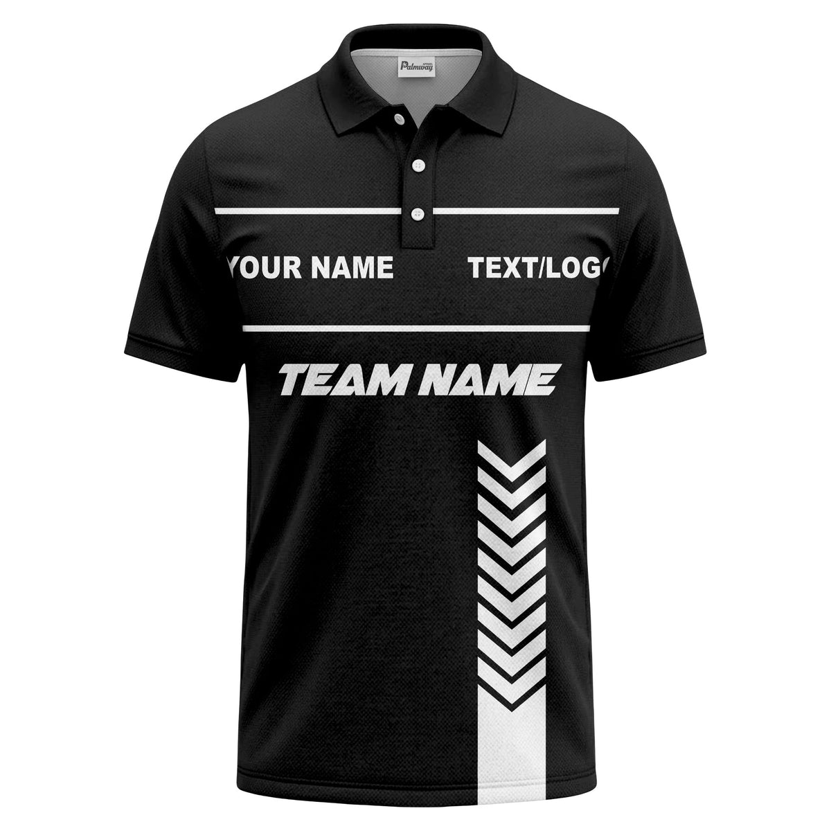customizable team name chevron stripe polo shirt for men