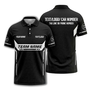 customizable team name geometric stripes polo shirt for men