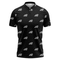 your logo repeat pattern black customizable professional polo shirt