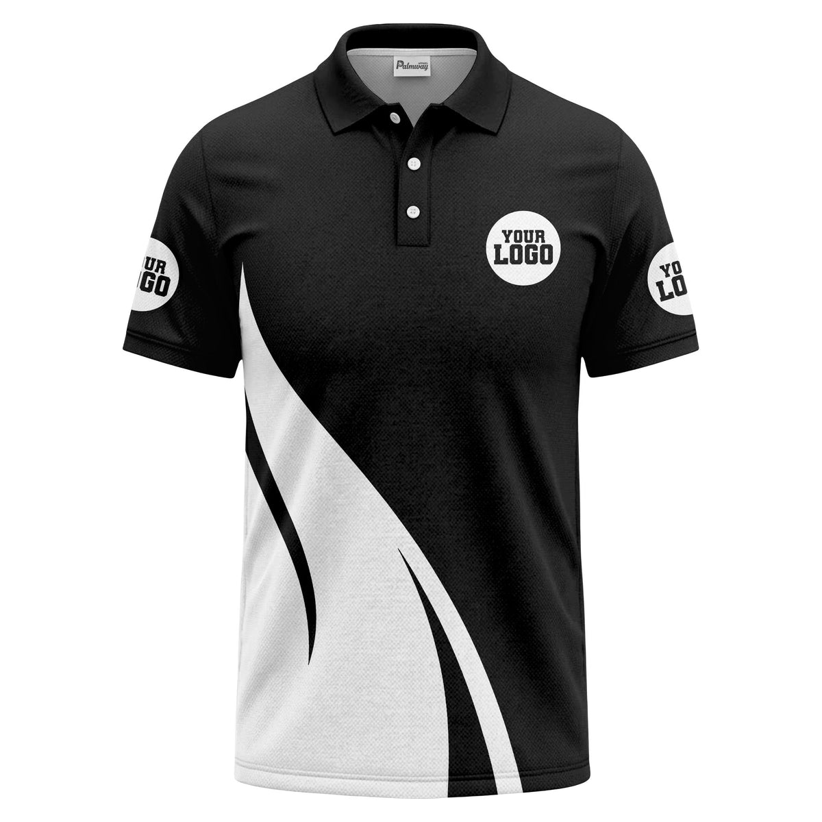 diagonal stripe custom logo modern graphic polo shirt