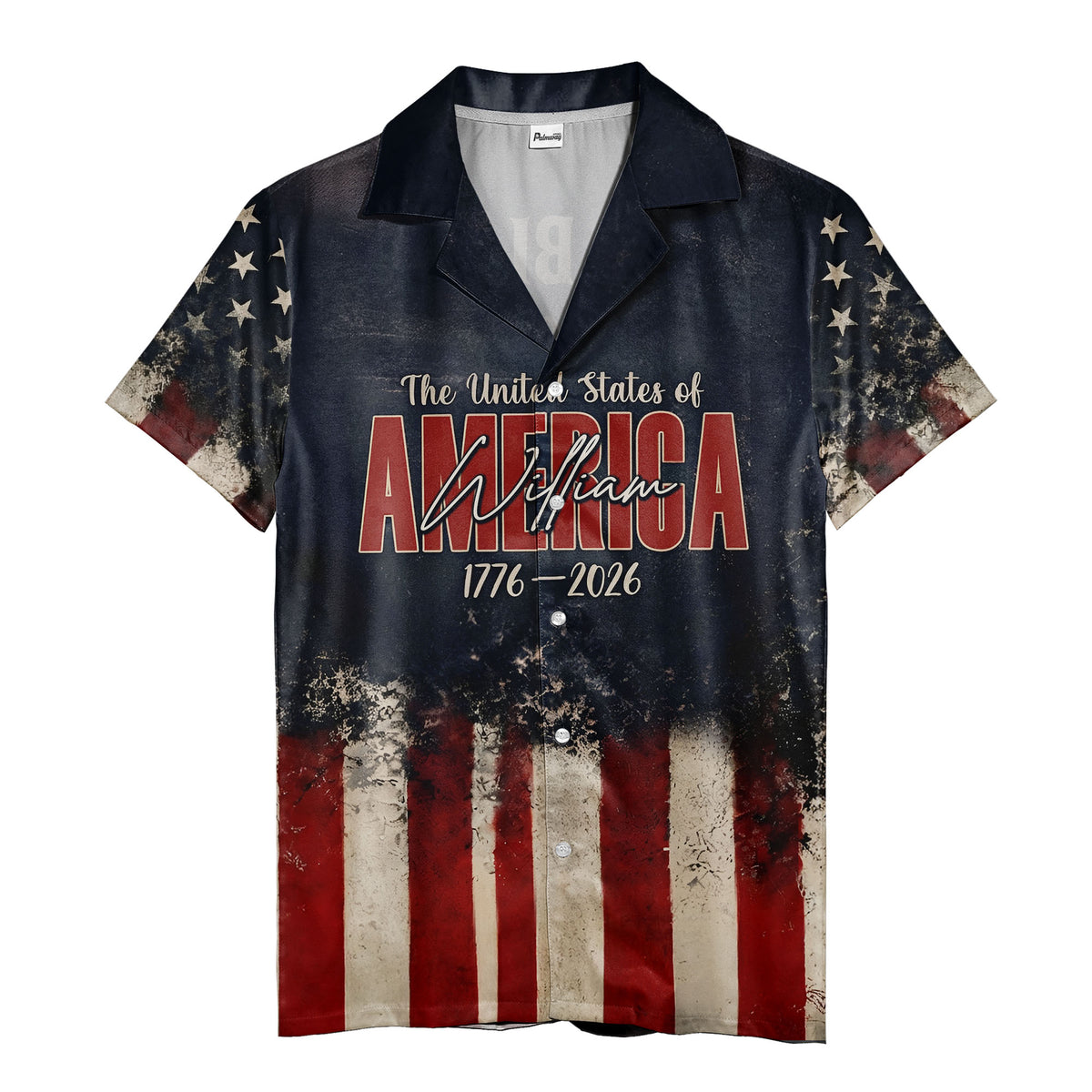 distressed american flag hawaiian shirt: patriotic stars & stripes aloha shirt