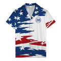Distressed American Flag Stars & Stripes Hawaiian Shirt For Men