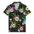 drum kits & tropical flowers aloha hawaiian shirt for musicians
