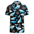 geometric beluga whale repeat & custom logo circles polo shirt