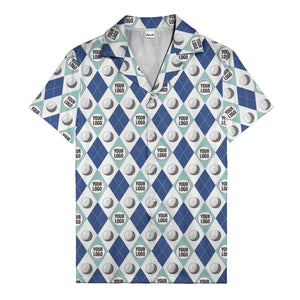 Geometric Golf Ball Aloha Hawaiian Shirt For Men