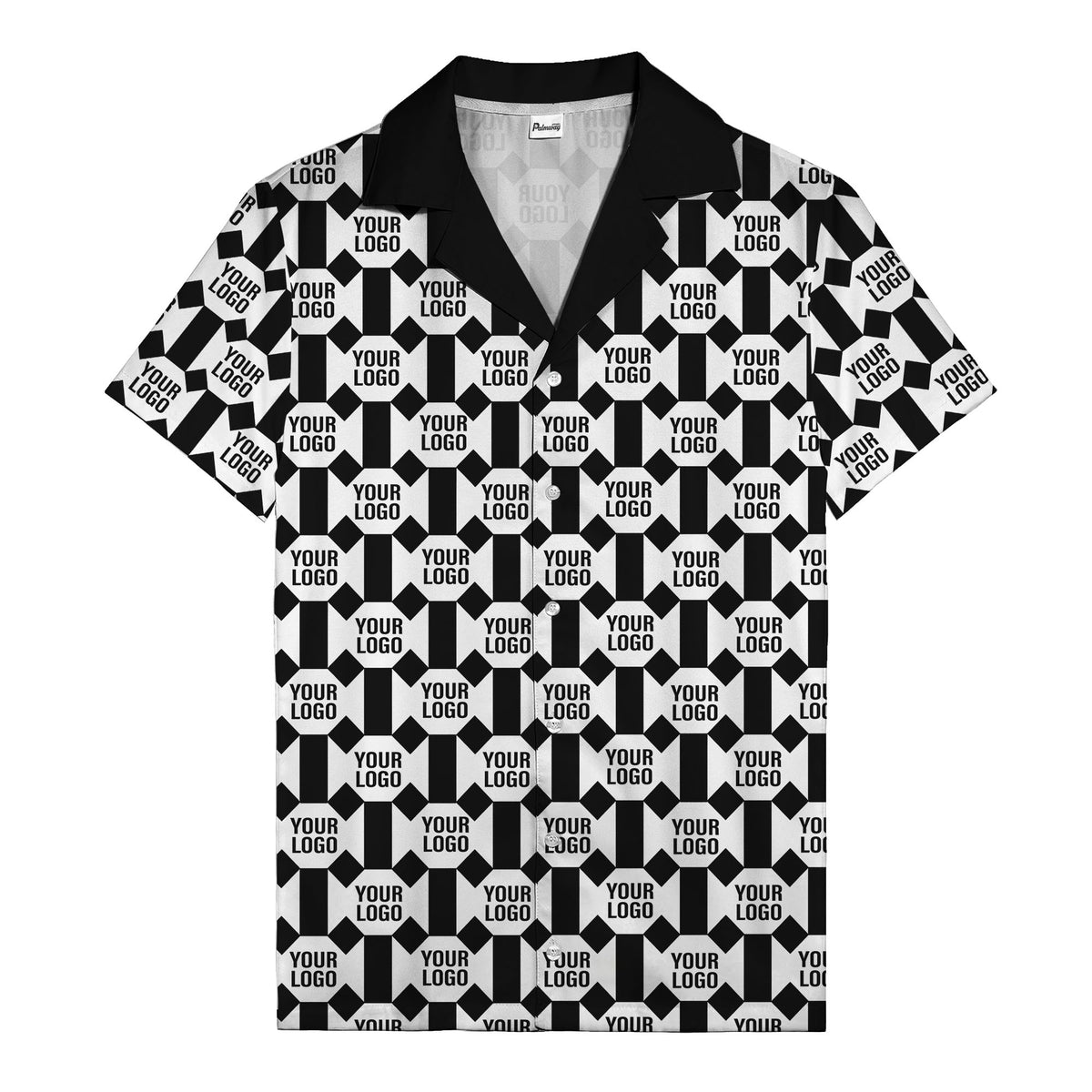 geometric grid logo repeat pattern modern graphic hawaiian shirt