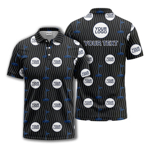 golf flag logo repeat pattern country club golf polo shirt