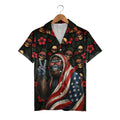Gorilla American Flag Hawaiian Shirt - Tropical Skull Pineapple & Hibiscus Party Print