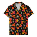 hibiscus & tiki masks all-over print hawaiian shirt for beach getaway