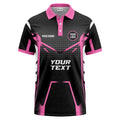 hot pink diagonal stripes & geometric lines esports polo shirt