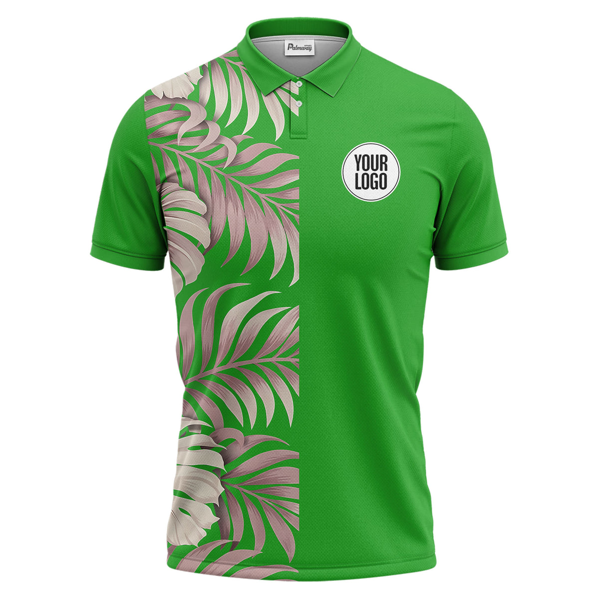 illustrated tropical leaf floral summer polo shirt for vacation vibes
