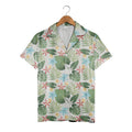 Light Beige Speckled Monstera Hawaiian Shirt with Alocasia and Star Flowers