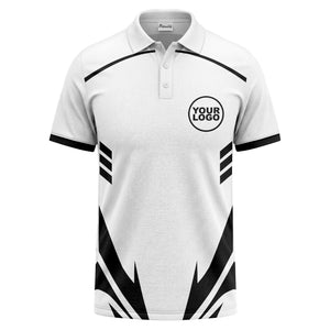 lightning bolt graphic custom logo sporty modern polo shirt