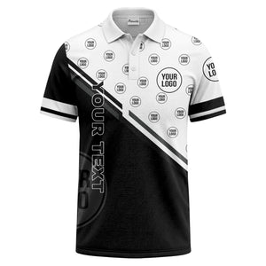 logo repeat diagonal stripe customizable polo shirt for teams