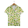 Lucky Leprechaun Hawaiian Shirt with Shamrocks Rainbows and Pots of Gold