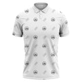minimalist custom logo pattern polo shirt — clean repeating corporate design