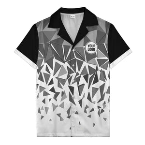 modern abstract triangular geometric hawaiian shirt for men