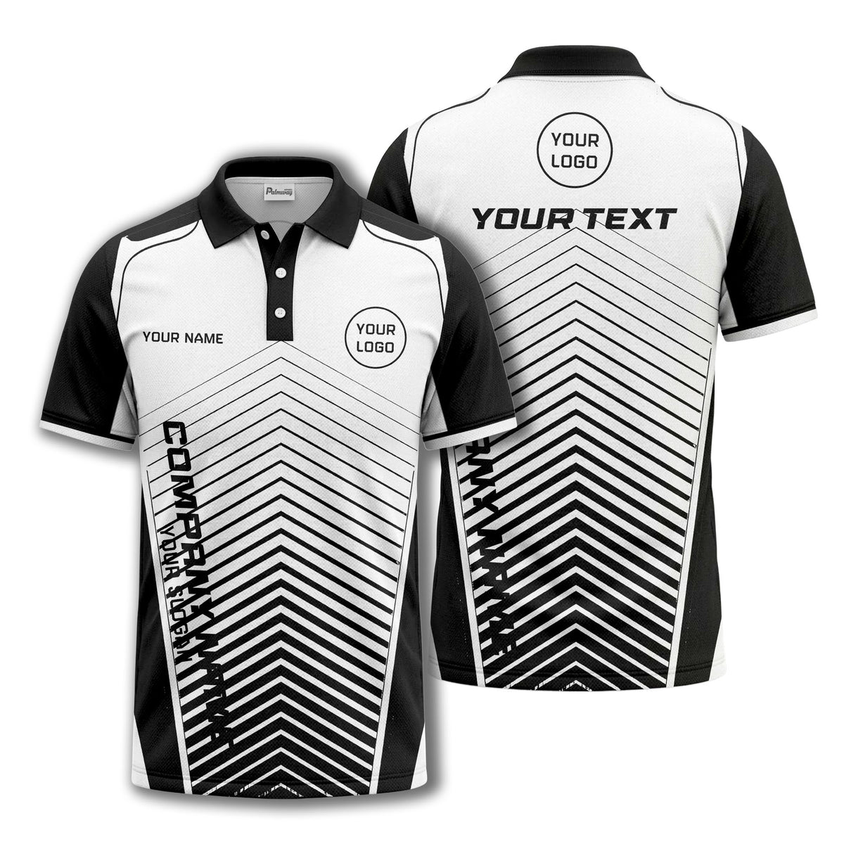 modern chevron stripes personalized logo corporate polo shirt