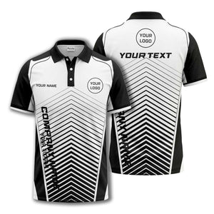 modern chevron stripes personalized logo corporate polo shirt