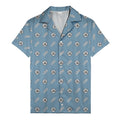 Modern Logo Circle Repeat Blue Hawaiian Shirt For Men