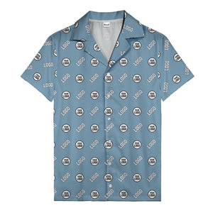Modern Logo Circle Repeat Blue Hawaiian Shirt For Men