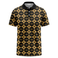monogrammed gold black diamond repeat luxury polo shirt