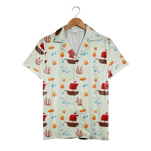 Ocean Sailboat & Seashell Hawaiian Shirt – Coral Reef Nautical Adventure