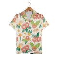Pale Beige Bird of Paradise Hawaiian Shirt with Plumeria and Banana Leaves