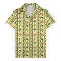 palm tree & monogram logo repeat vintage beige hawaiian shirt