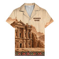 petra treasury desert landscape illustrated historical hawaiian shirt