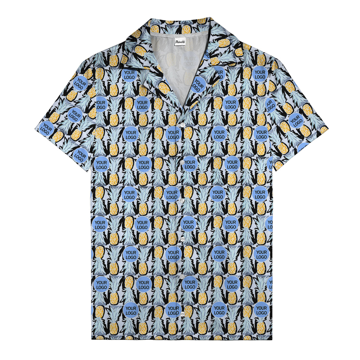 pineapple repeat & custom logo aloha hawaiian shirt