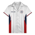 red stars & chicago stripes customizable logo hawaiian shirt
