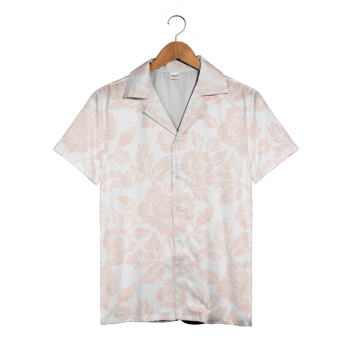 Save The Date Hawaiian Shirt with Damask Floral Pattern in Blush Pink