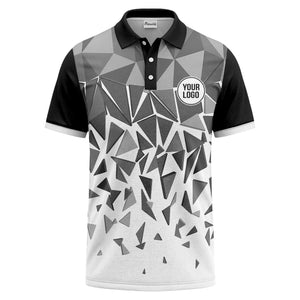 sharp monochrome geometric triangles polo shirt
