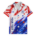 stars & stripes diagonal brushstroke american flag hawaiian shirt