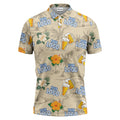 tropical beer & palm tree polo shirt | fun all-over print for summer parties