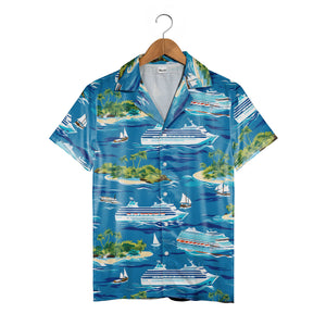 Tropical Cruise Ship & Sailboat Hawaiian Shirt – Island & Ocean Vibes