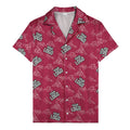Tropical Red Hibiscus Floral Repeating Polo Shirt For Island Golf Days