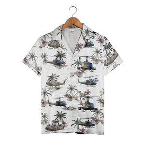 U.S. Army Bell UH-1 Huey Trendy Hawaiian Shirt Military Aviation Tribute